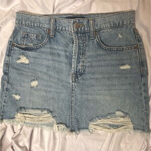 Aeropostale High Waisted High Rise Blue Denim Jean Skirt